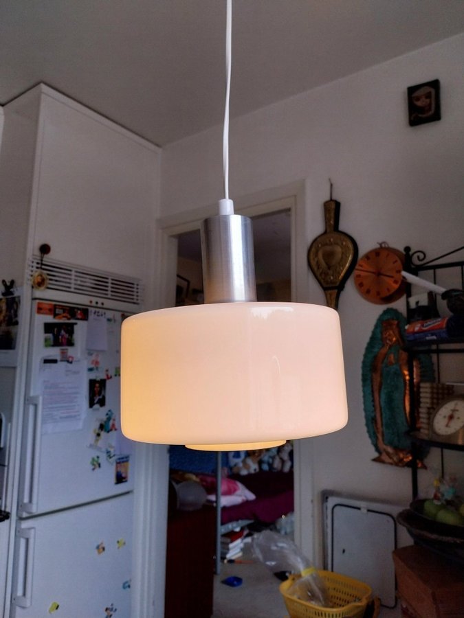 Taklampa glas och metal retro 70tal