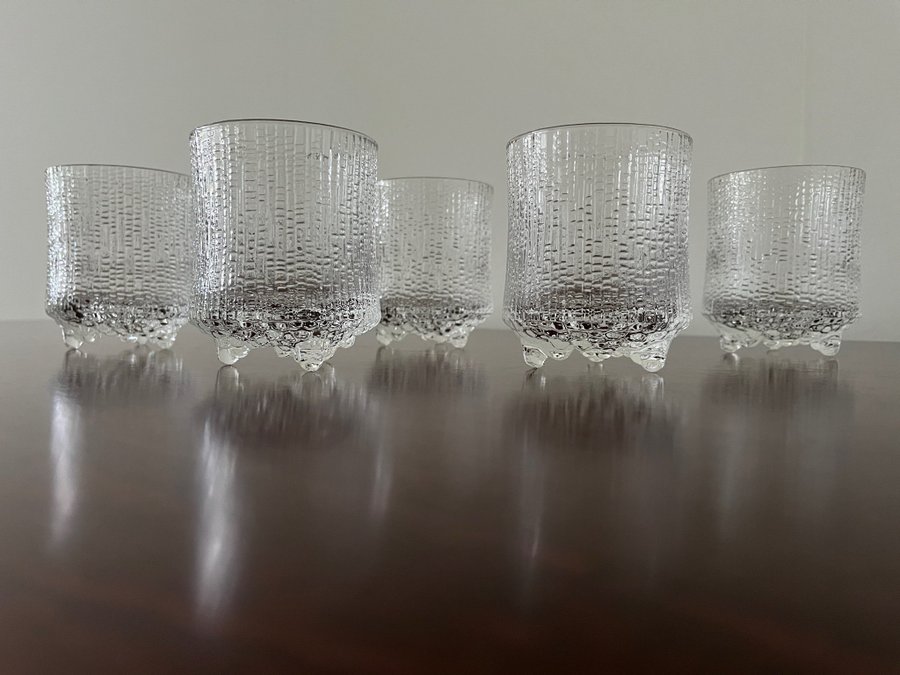 IITTALA ULTIMA THULE TAPIO WIRKKALA FINLAND GLAS DRICKSGLAS WHISKY VINGLAS 5 ST