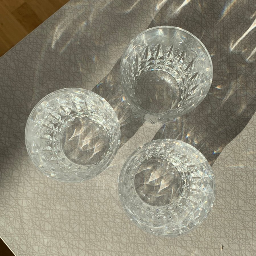 3 st "Pompadoures” glas Cristal d´Arques Frankrike Selterglas vattenglas