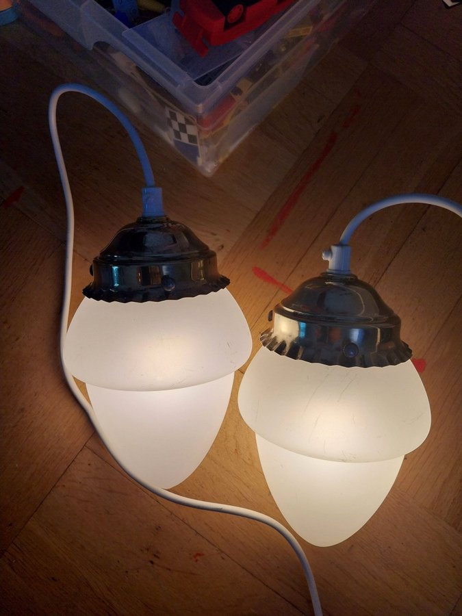 2st TAK/fönsterlampa glas mässing tidigt 1900-tal