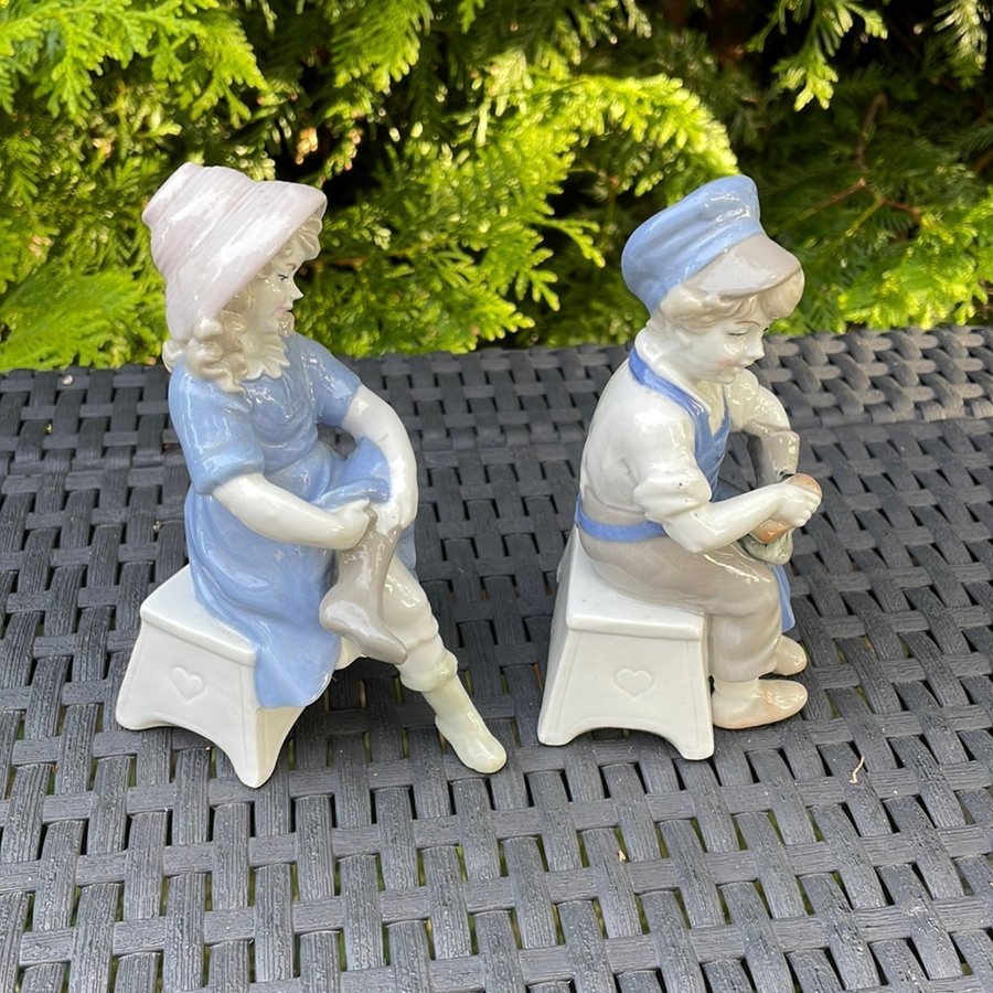 2 st figuriner Pojke och flicka från Lippelsdorf