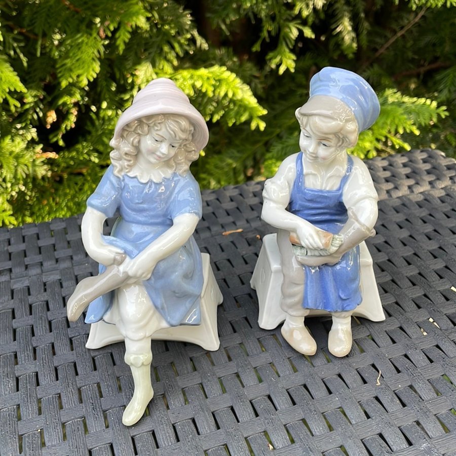 2 st figuriner Pojke och flicka från Lippelsdorf