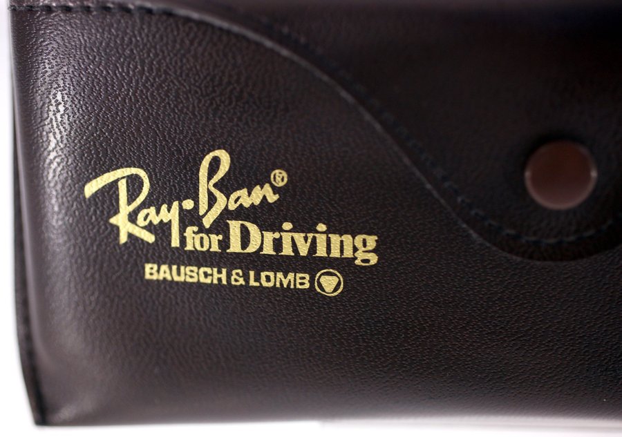 Ray-Ban for Driving Bausch  Lomb brown leather sunglasses case-circa 1980s-78g