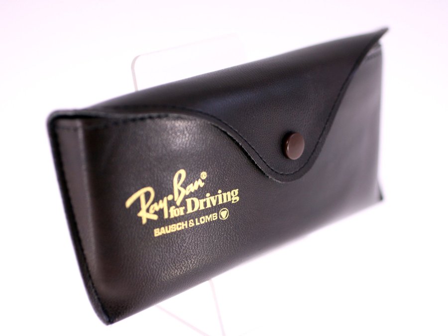 Ray-Ban for Driving Bausch  Lomb brown leather sunglasses case-circa 1980s-78g