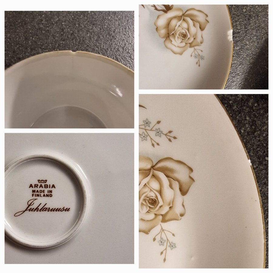 VINTAGE KAFFESERVIS från ARABIA RUUSUSARJAN /MADE IN FINLAND