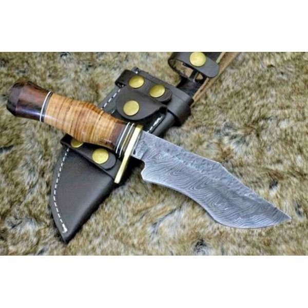 Handmade Tactical Survival Hunting Knife Walnut Wood Handle