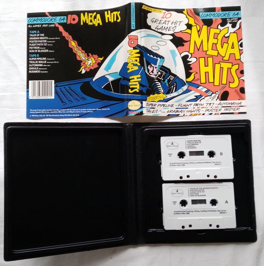 Mega Hits - 10 Great Hit Games (Beau-Jolly) - Commodore 64/C64 Spel