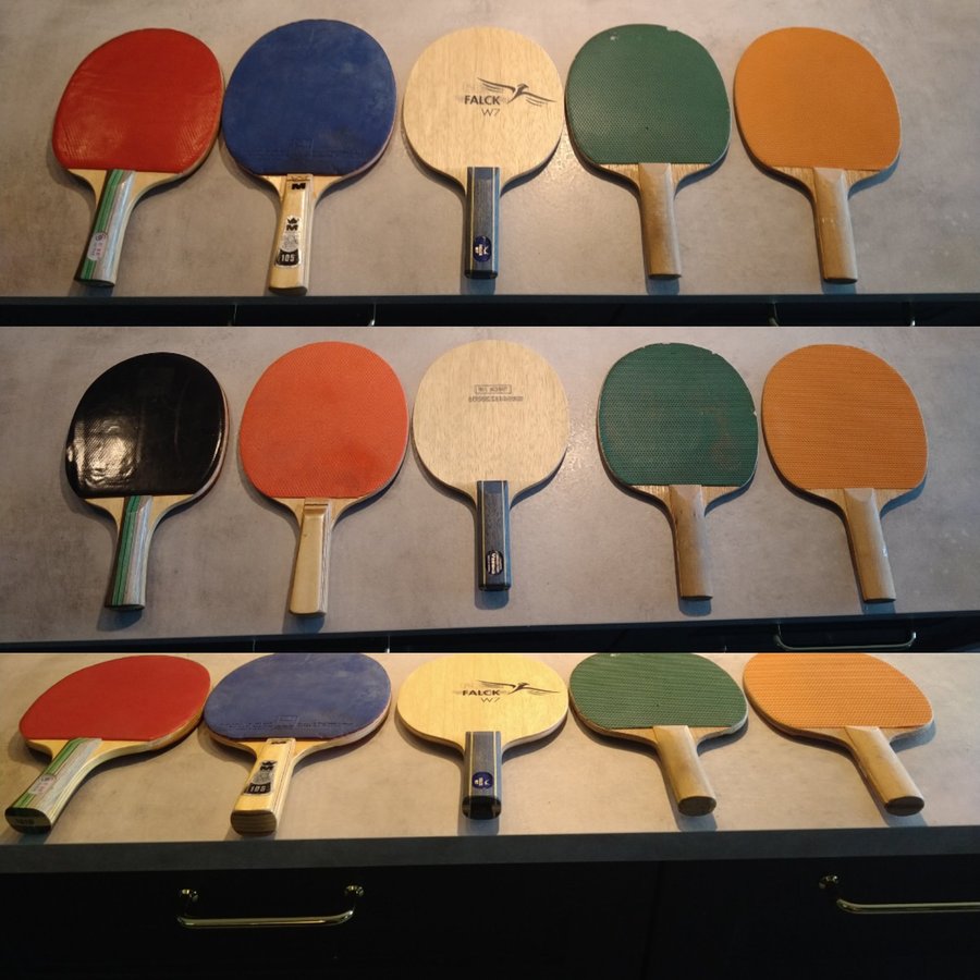 Pingisracket - Yasaka Falk W 7 - 5 stycken - Vintage - Retro - Montana