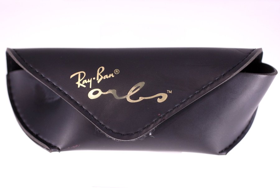 Ray-Ban Orbs Bausch  Lomb black leather sunglasses case-circa 1980s-Weight 40g