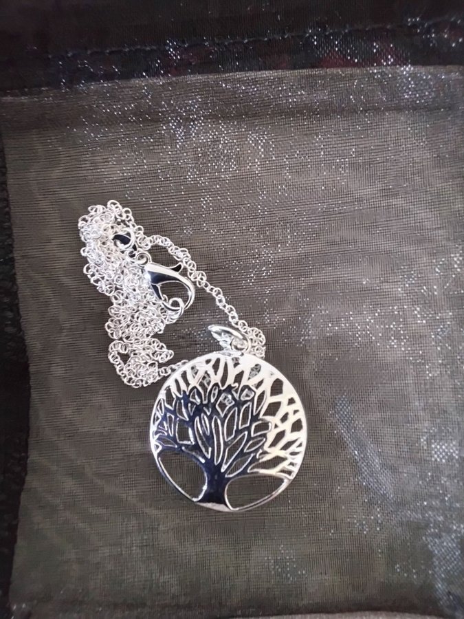 Halsband "livets träd" i silver sterling 925 stämplade silverpläterat 925 stämp