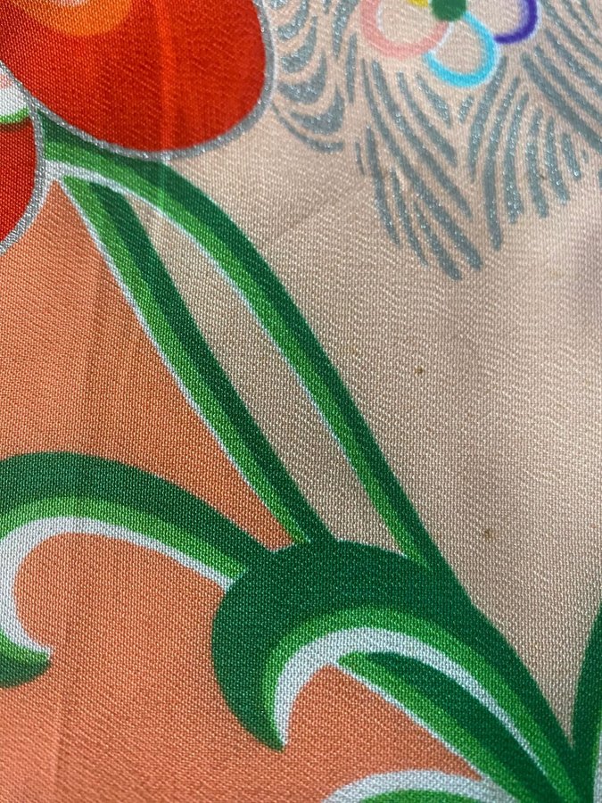 Retro 6st (5st olika mönster)äkta Kimono tyger/stuvbitar ca 23x24~ca 34x280