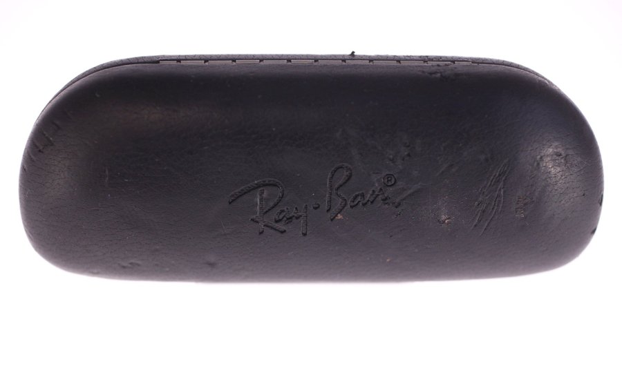 Ray-Ban black leather covered hard case for sunglasses-circa 1990s-Weight 92g