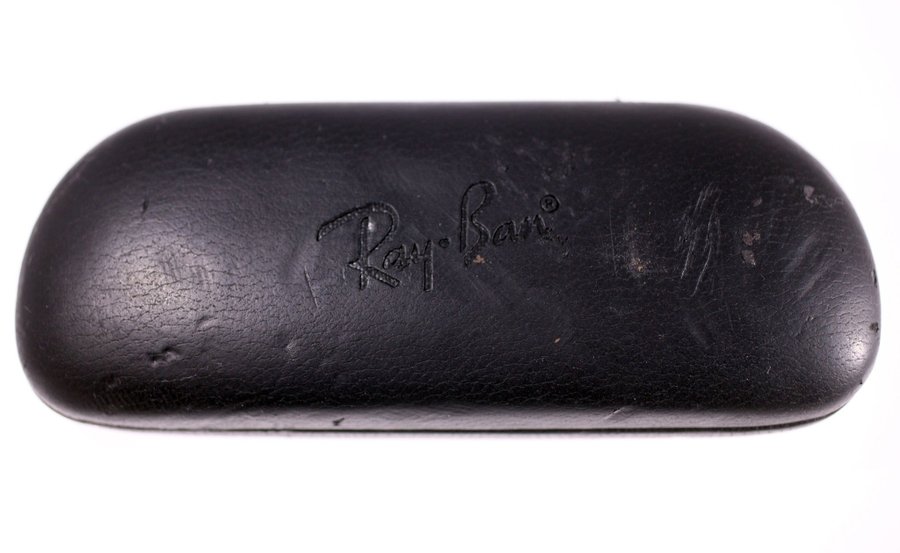Ray-Ban black leather covered hard case for sunglasses-circa 1990s-Weight 92g