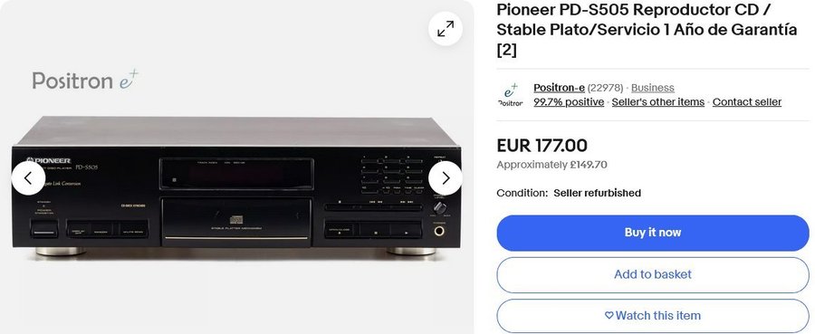 PIONEER PD-S505 Hi-Fi Compact Disc Player I Perfekt Skick