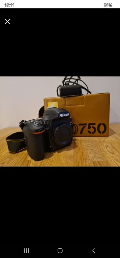 Nikon D750 med objektiv stativ och fjärrkontroll