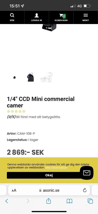 """1/4"""" CCD Mini PAL camera with night vision - black NY