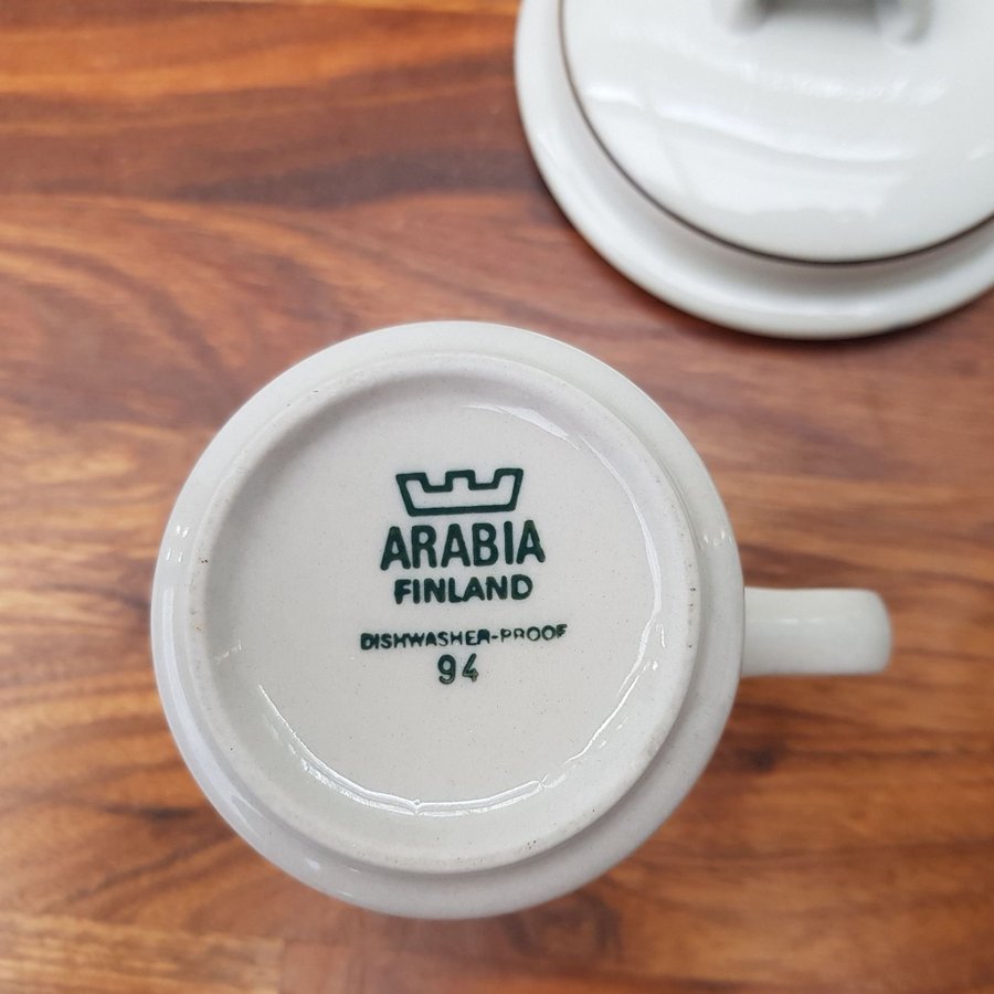 8 st Kaffekoppar med Fat ARABIA MADE IN FINLAND