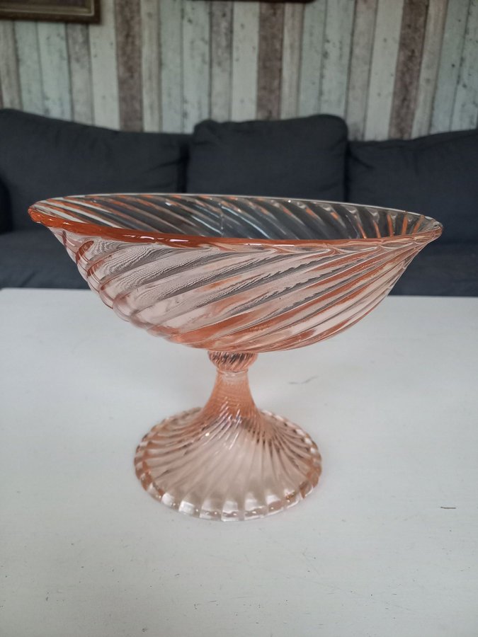 ROSALINE stor SKÅL på FOT Luminarc France pink swirl