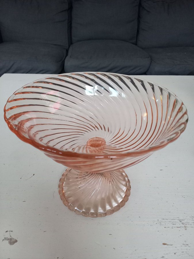 ROSALINE stor SKÅL på FOT Luminarc France pink swirl