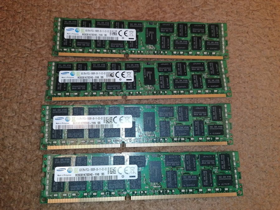 32 GB PC3L-10600R ECC 4x8GB totalt 32GB