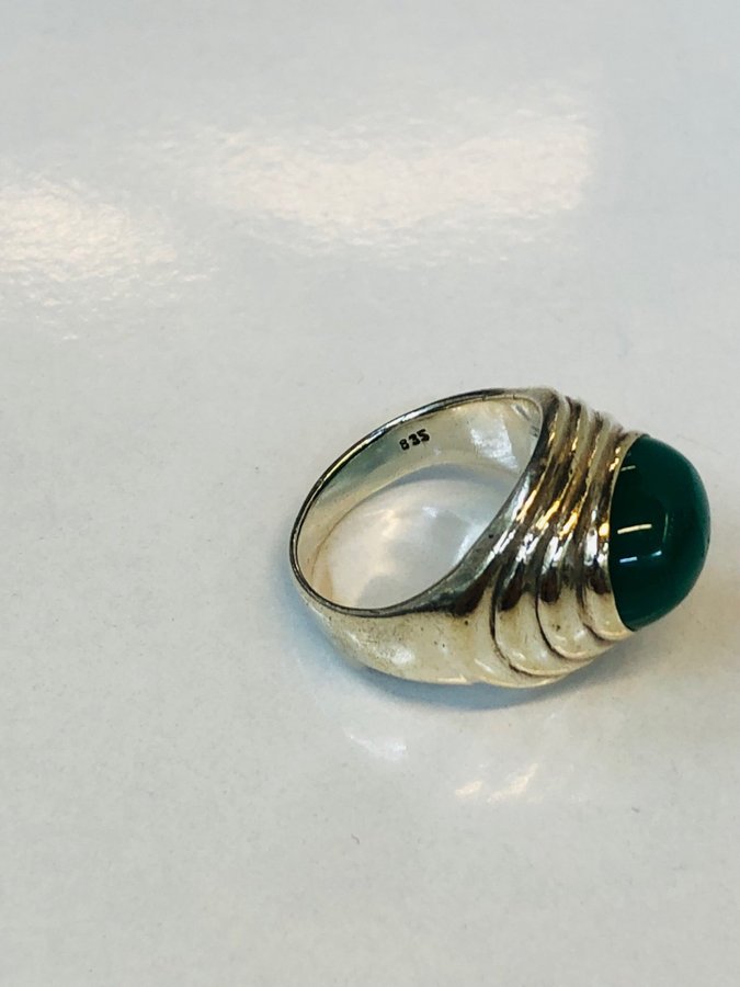 Svensk design silver ring med agat sten