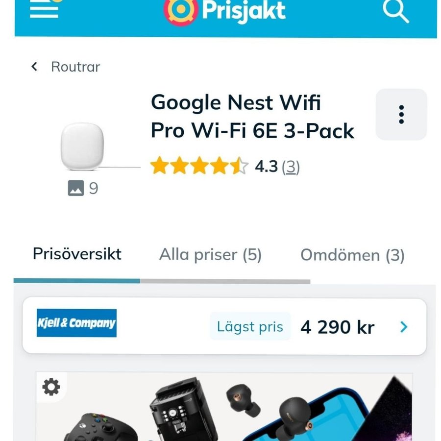 Google Nest Wifi Pro - som ny! 3 access punkter