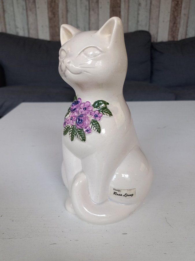 Retro KATT ROSA LJUNG lila blommor