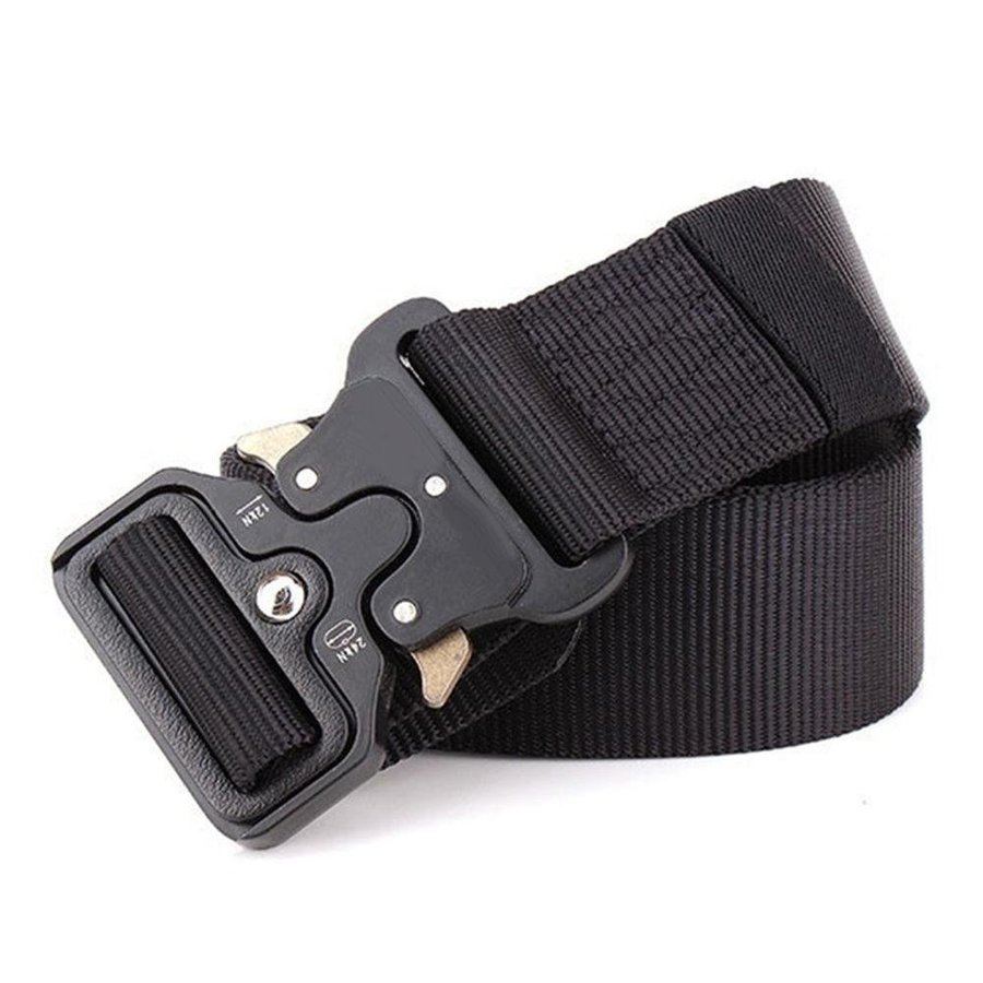 Svart Taktisk Bälte Jakt Militär Skärp Outdoor Canvas Belt 125*45cm