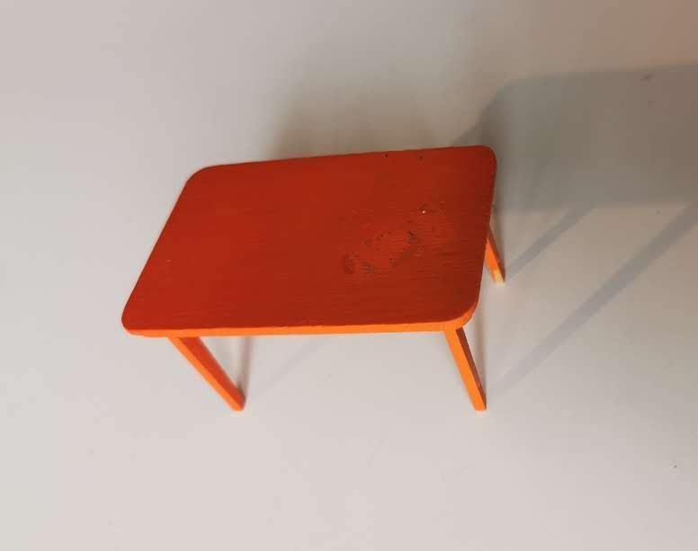 Lundby original spisebord Orangerødt Dukkehusmøbler Lundby dukkehus
