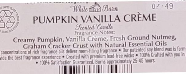 PUMPKIN VANILLA CREME Bath  Body Works 3-wick candle doftljus USA doft nutmeg