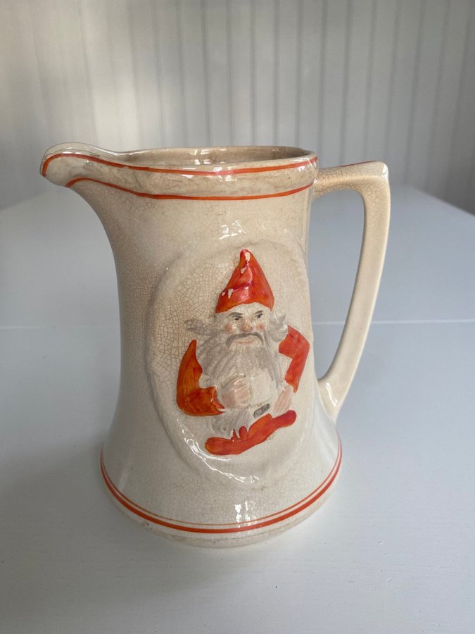 Antik kanna tillbringare med tomte Gustavsberg vintage