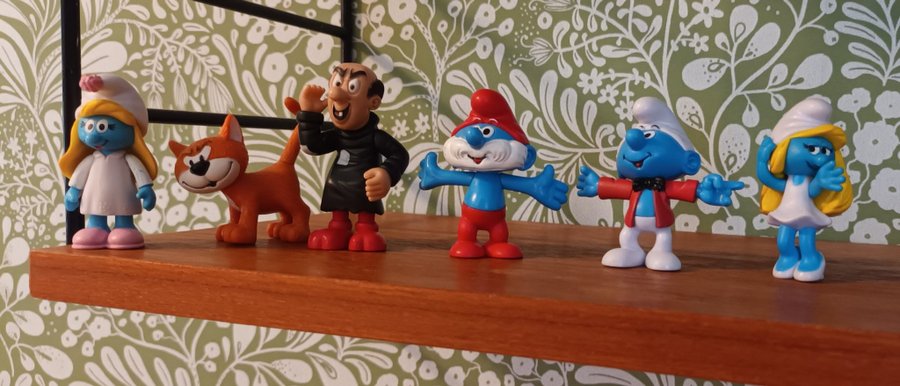 Smurfarna figurer Peyo Gargamel Asrael Katten Smurfan Gammelsmurfen