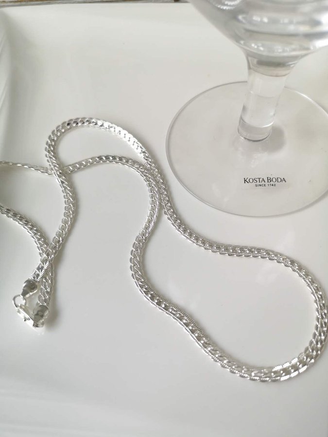 sterling silver 925 stämpel pläterad halsband band stämplat länk pansar