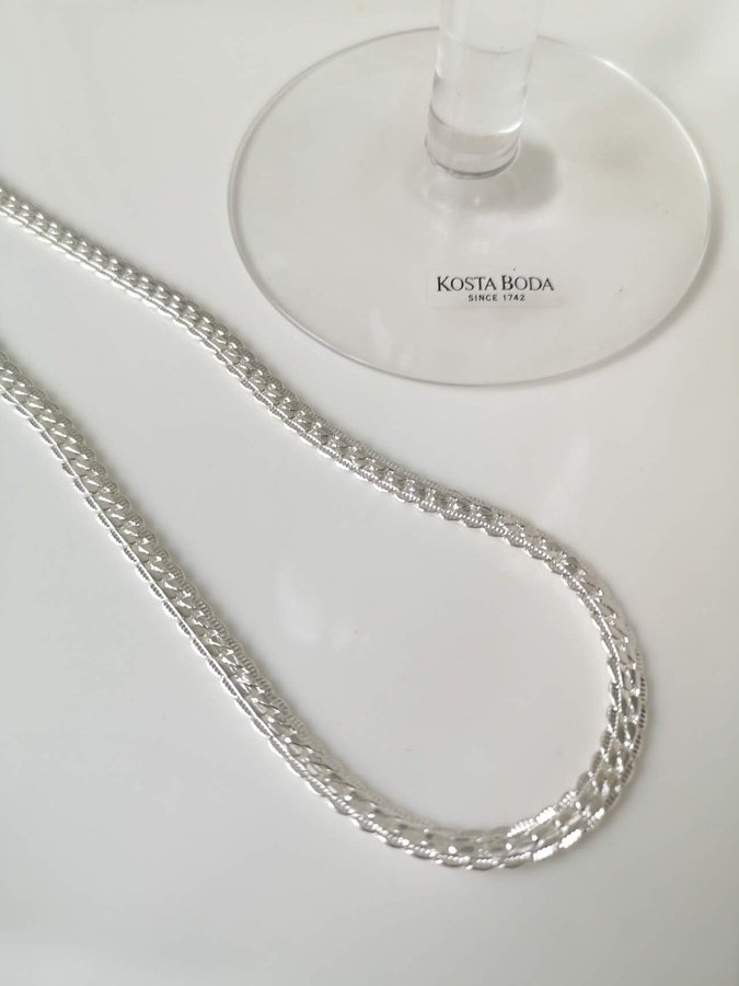 sterling silver 925 stämpel pläterad halsband band stämplat länk pansar