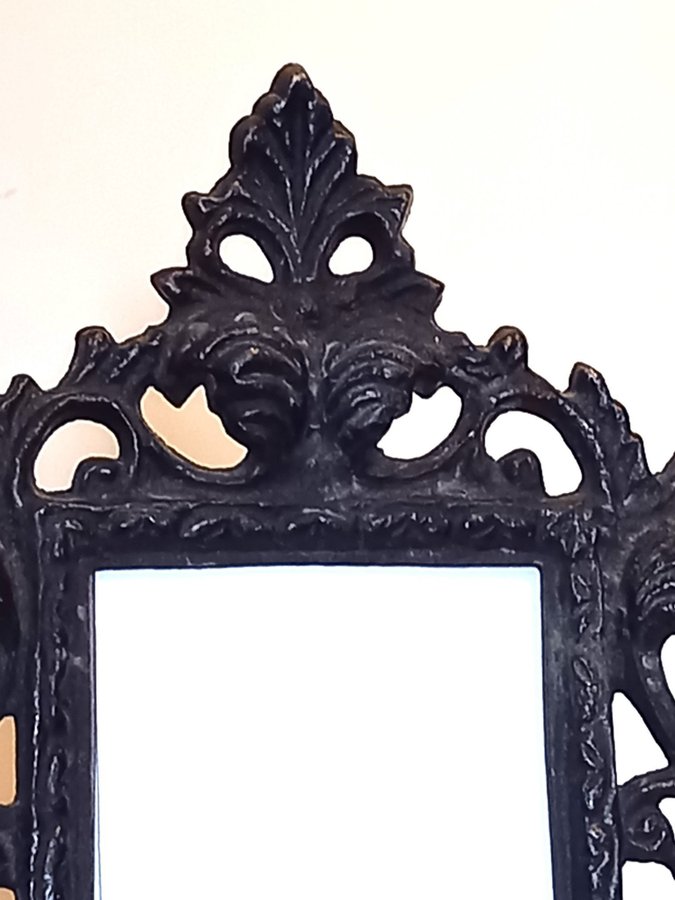 Antique cast iron foto frame / mirror stand / fotoram spegelram gjutjärn 15 kg