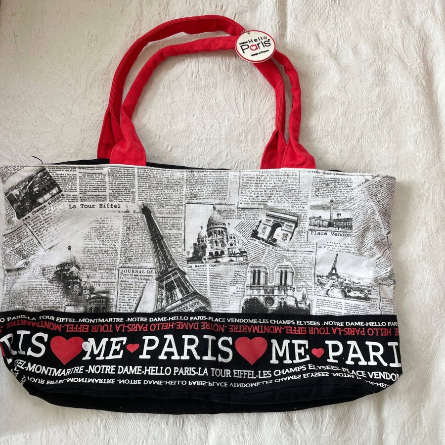 Somrig väska från Paris - shoppingbag - strandbag - tygkasse