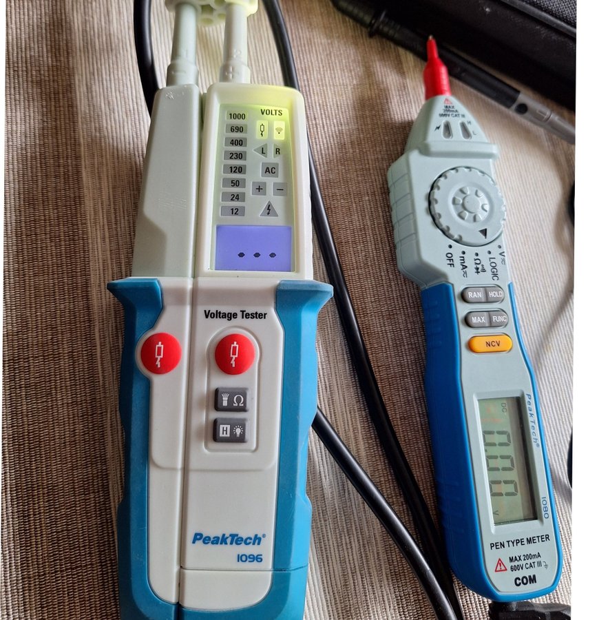 2 Digitala MULTIMETER Peak Teck 1096 och Peak Teck 1080som Ny!