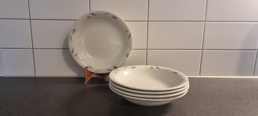 VINTAGE DJUPA TALLRIKAR "LAGUNA" av RÖRSTRAND 60tal