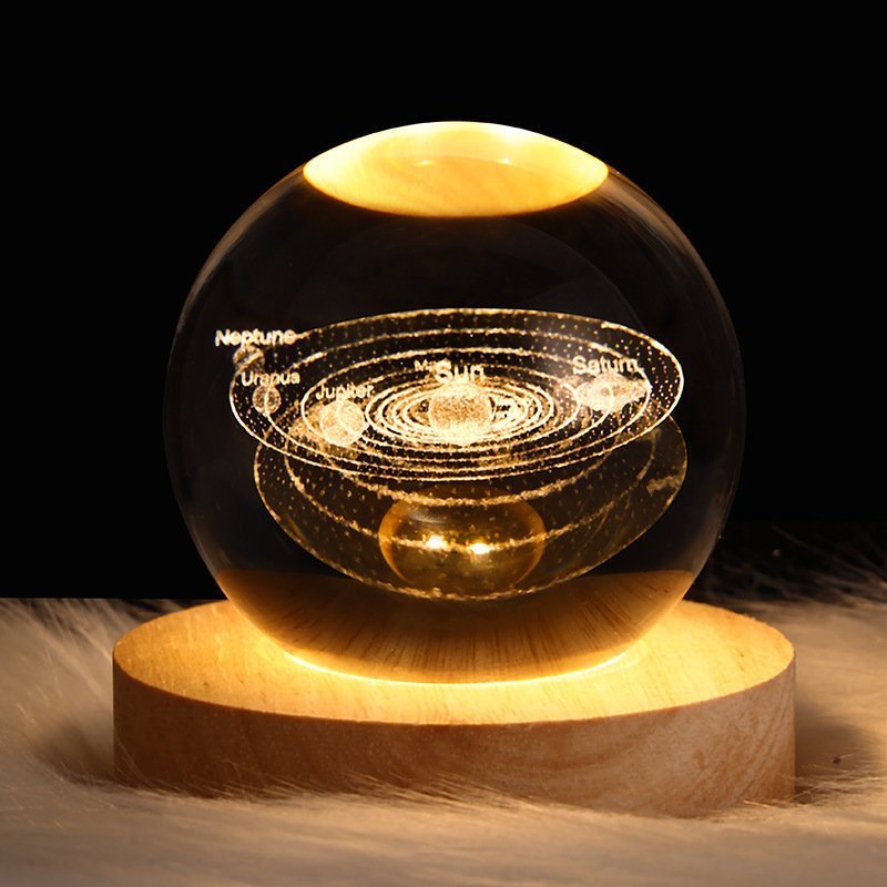 New solar system Small night light that emits crystal ball light