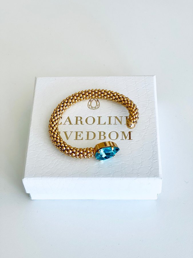 Caroline Svedbom - Classic rope bracelet i light turqouise guldigt