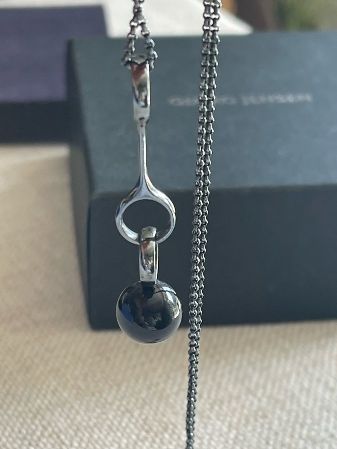 Helt nytt/ Oanvänt halsband från Georg Jensen / äkta silver och onyx