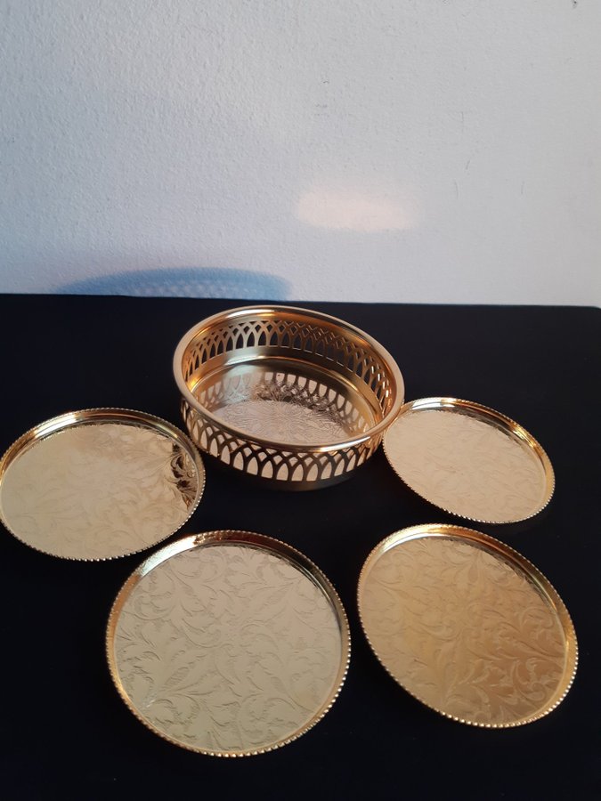 Scandia Guld: 4 -pack hummergafflar /Coasters: 5 st