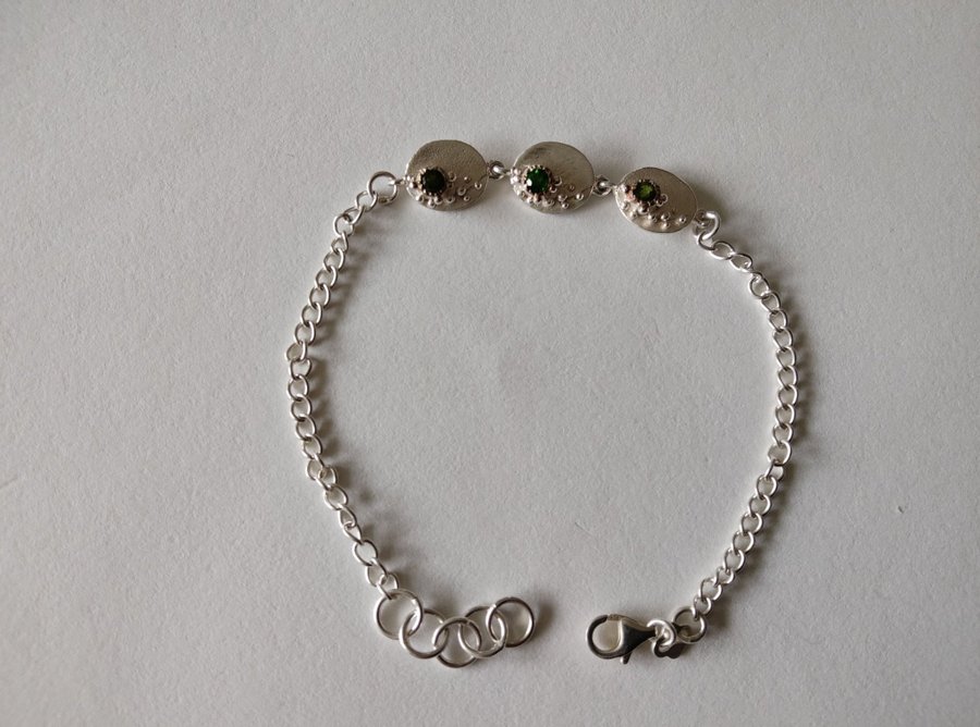 Handgjord Armband med diopsid sterling Silver 925