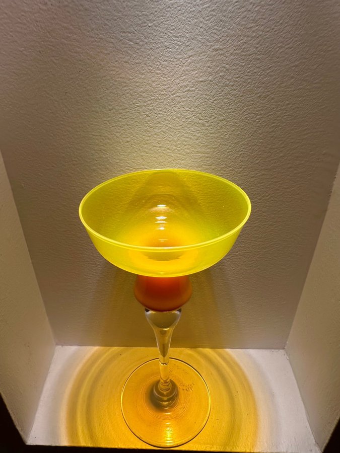 Gul Cocktailglas Ljusstake Orange Retro