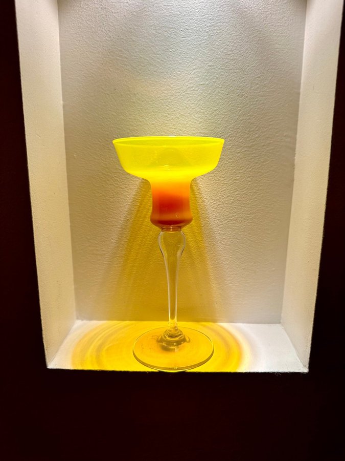 Gul Cocktailglas Ljusstake Orange Retro