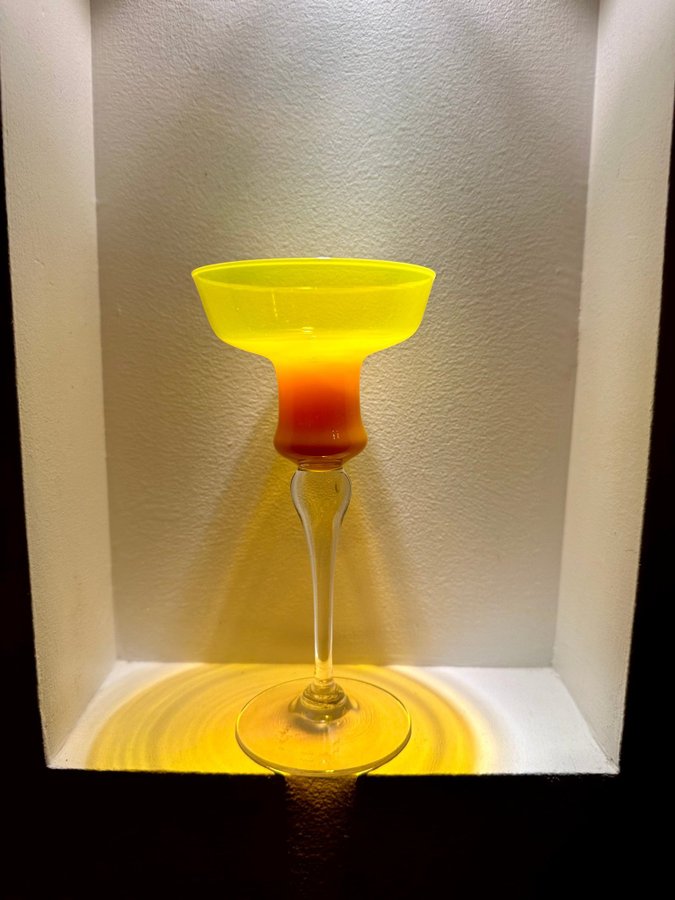 Gul Cocktailglas Ljusstake Orange Retro