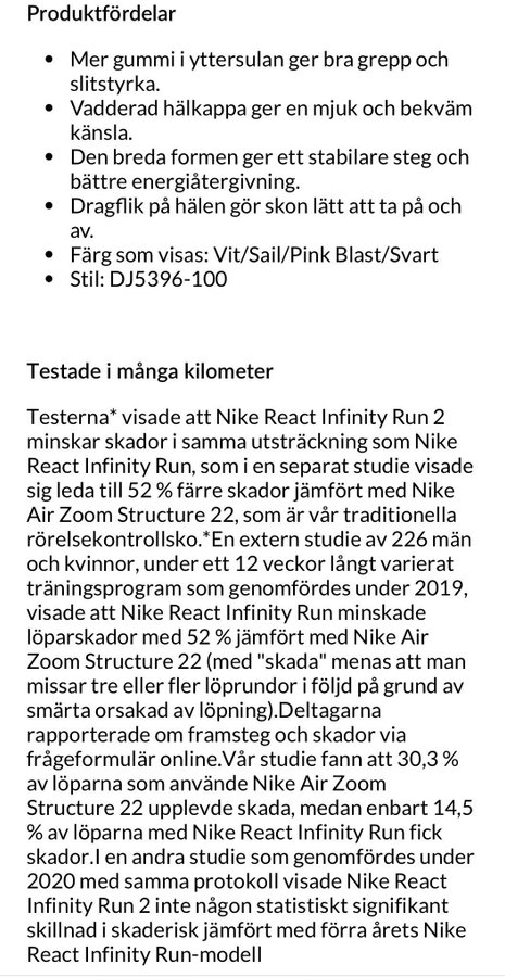 Nike react infinity flyknit löpning löparskor