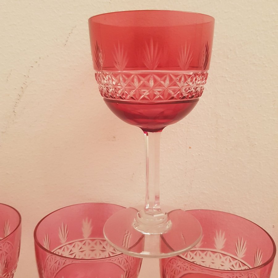 VINGLAS 10 st glas Böhmisk typ Tyskland 1900-tal