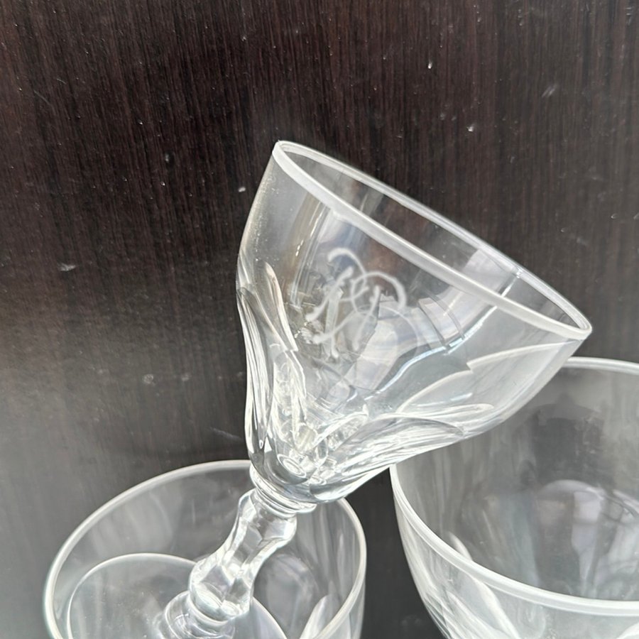 5 st glas äldre vinglas - 40/50-tal