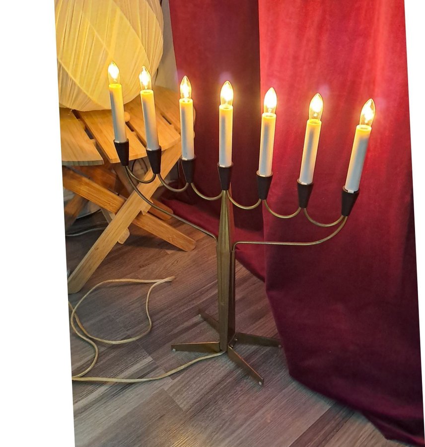 PHILIPS ADVENTSLJUSSTAKE mässing PH 66 1960-TAL ljusstake jul